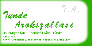 tunde arokszallasi business card